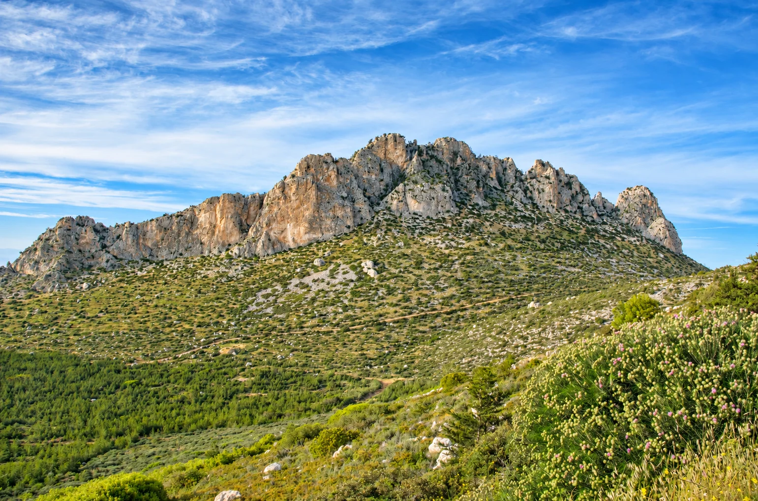 The Five Finger Mountains (Beşparmak) above the Kyrenia coast
